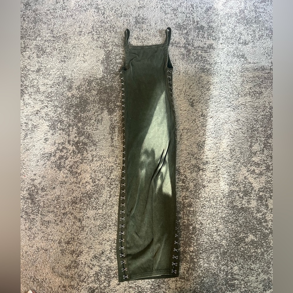 Green Spaghetti Strap Bodycon Maxi Dress